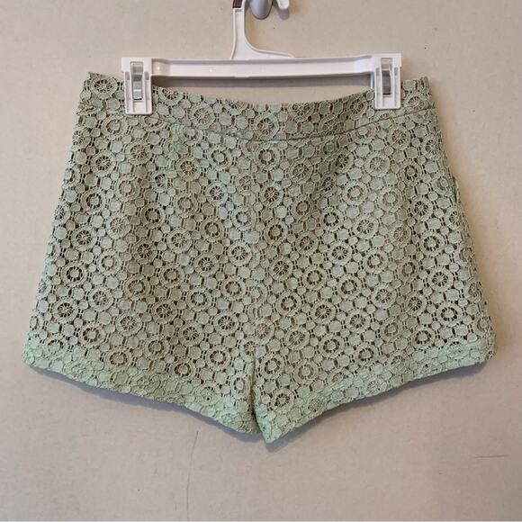 Victoria Beckham For Target Mint Green Lace Overlay Pleated Preppy Shorts - Picture 4 of 4
